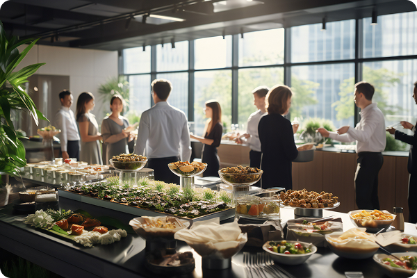 立食形式での交流会のイメージ